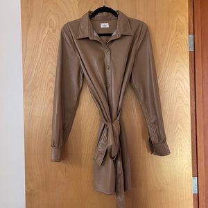 Aritzia Wilfred Caroline Faux Leather Dress